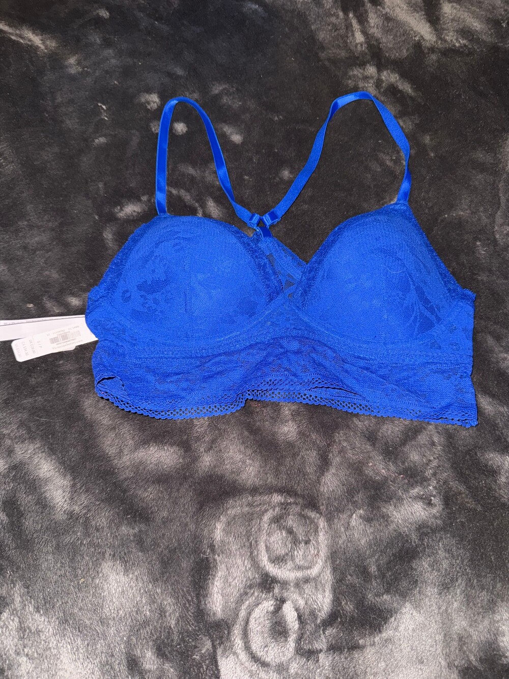 NWT Victoria's Secret Small Blue Lace Bra Adjustable Satin Straps